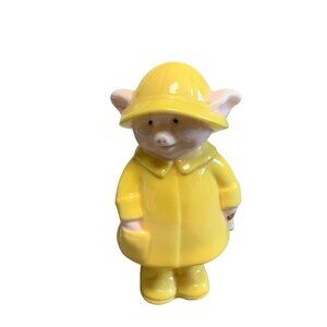 Danbury Mint Piggies Collection Sow-Wester Porcelain Pig Figurine 1980s